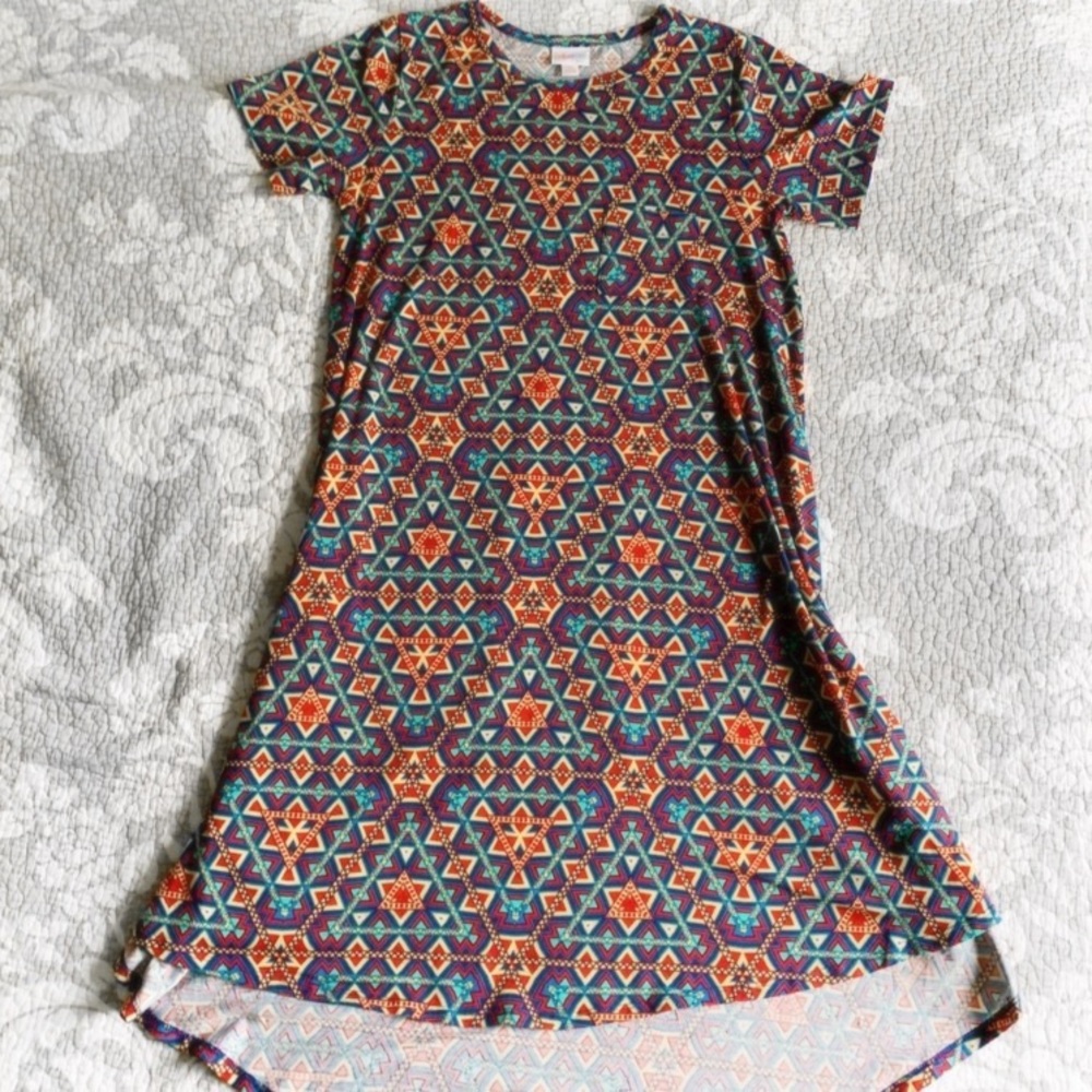 LuLaRoe Colorful Geometric Carly Swing Dress